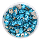 Sweet Heart Shape Aquamarine Glass Pointed Back Fancy Rhinestones WholesaleRhinestone